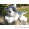 Video Anima - Peluche chat couche gris 30 cm -1952