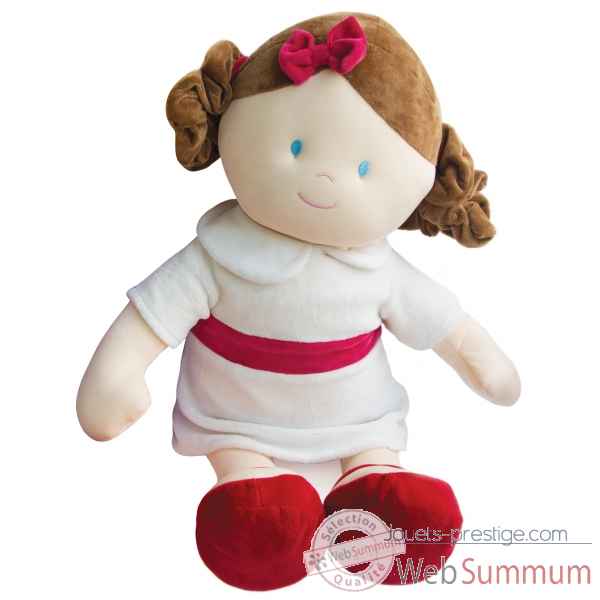 Les demoiselles de doudou - poupee xxl mlle blanche rose 80 cm Doudou et Compagnie -DC2779