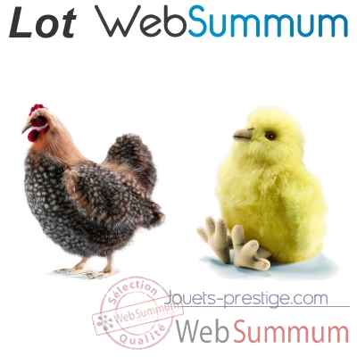 Ensemble Poule 4588 et ses 2 poussins Anima -LWS-243