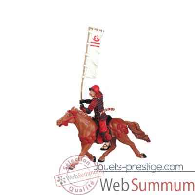 Figurine le cheval fauve harnachement rouge -65708