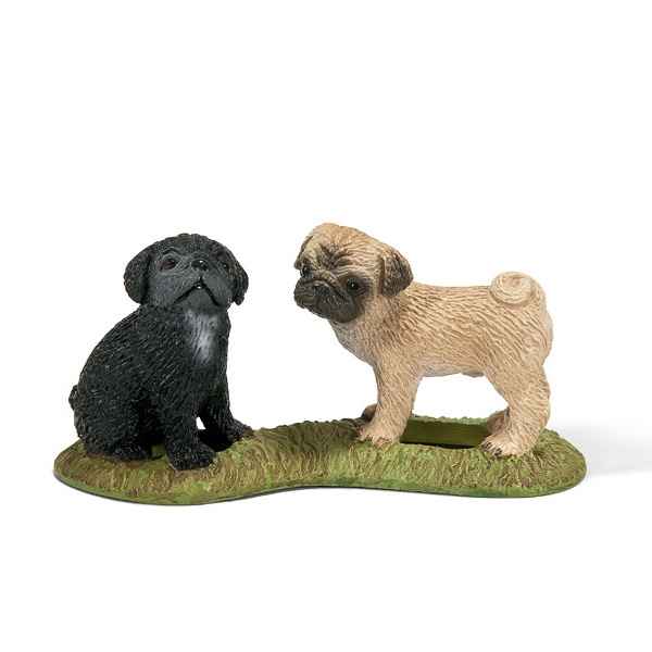 Figurine Schleich chien Carlin chiots -16383