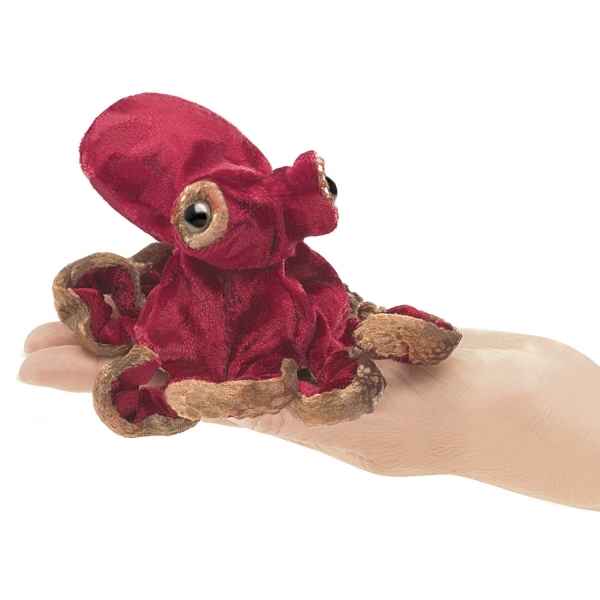 Marionnette  doigt mini pieuvre rouge peluche Folkmanis -2767