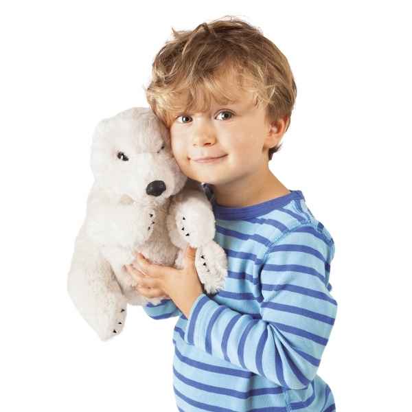 Marionnette  main ours polaire assis peluche Folkmanis -3103