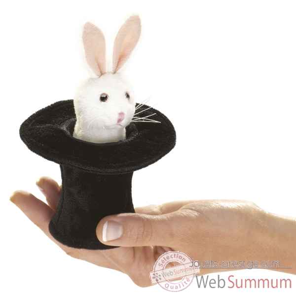 Marionnette Mini lapin dans le chapeau  -2709 -2