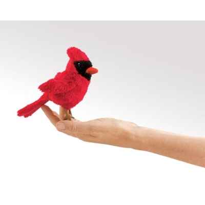 Marionnette  doigt mini peluche oiseau cardinal folkmanis 2743