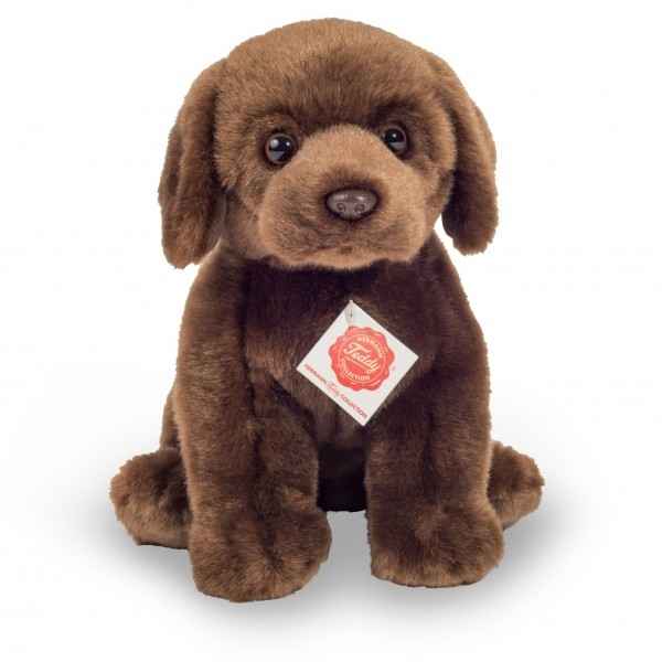 Peluche chien labrador assis brun fonce 25 cm Hermann -91958 2