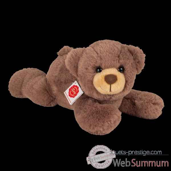 Peluche Ours teddy allonge marron chocolat 32 cm hermann teddy collection -91370 2