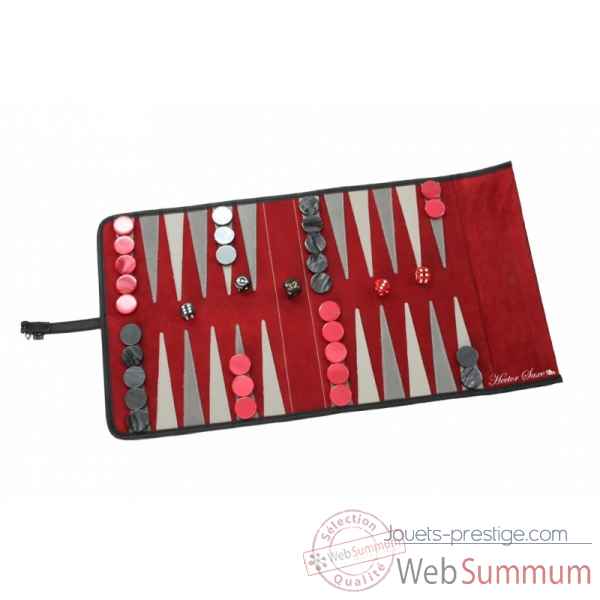 Backgammon de voyage victor velours scarlet -BR106C-s