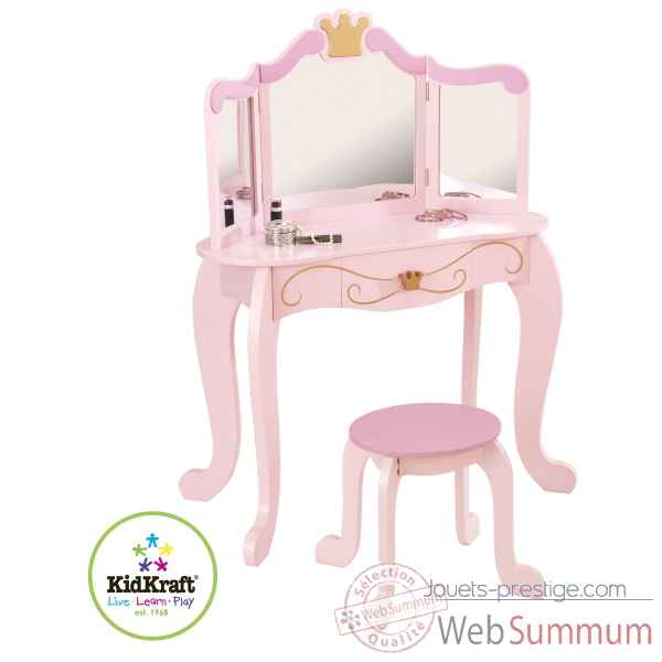 Coiffeuse et tabouret princesse KidKraft -76123