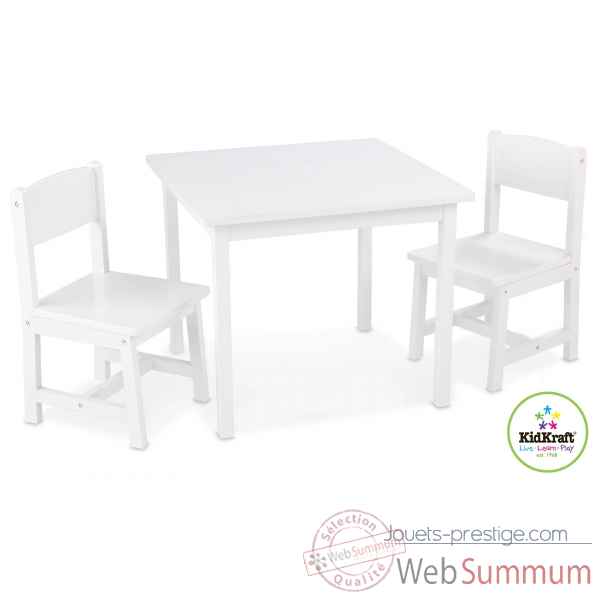 Ensemble table et 2 chaises aspen - blanc KidKraft -21201