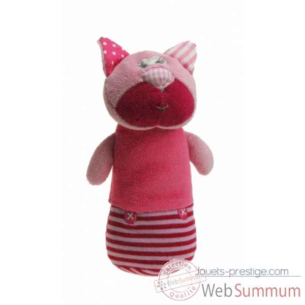 Hochet chat rose \"simpleton\" 15 cm Les Petites Marie -SIM0HOCHA