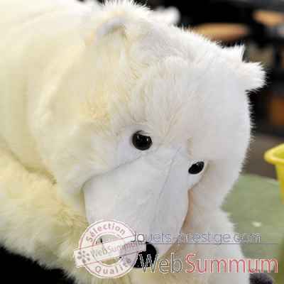 peluche Vodka ours couche 120 cm blanc lait les petites maries -FABH5OURVODB