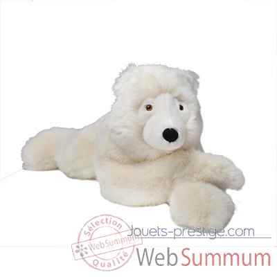 peluche Vodka ours couche 60 cm blanc lait les petites maries -FABH3OURVODB