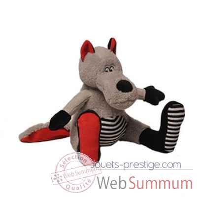 peluche Wolfie le loup assis 25 cm les petites maries -ROU1LOUWO