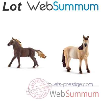 Lot 2 figurines cheval Schleich Mustang 13805 13806 -LWS-277