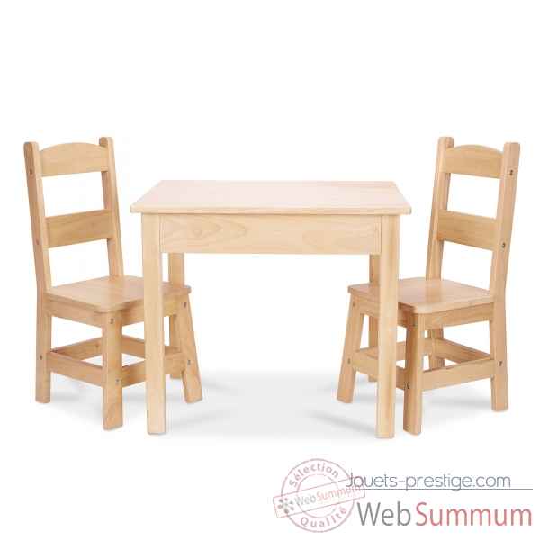 Table et chaises en bois MetD -12427