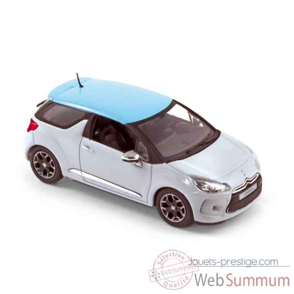 Citroen ds3 2010 white with blue boticcelli roof  Norev 155280