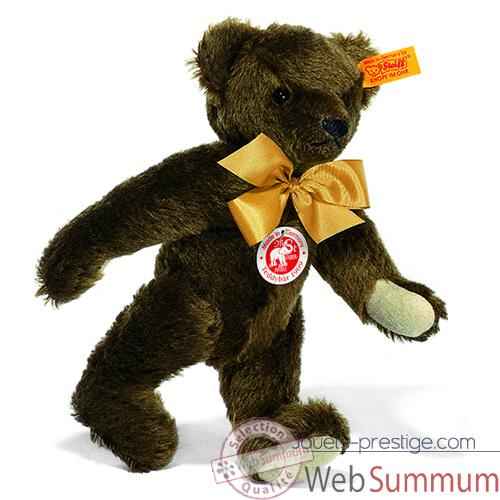 Peluche Steiff Ours Teddy 1909 mohair brun fonce -st000423