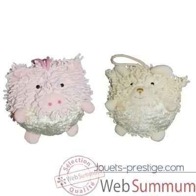 Les Petites Marie - Collection Boule, Lot de 2 boules Cochon et Mouton