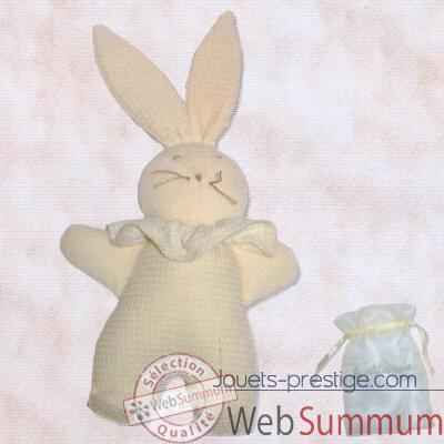 Les Petites Marie - Peluche doudou Lapin Nid d\'Abeille Hochet