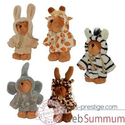 Les Petites Marie - Peluche collection Ti Zours, Lot de 5 ours articules dont un d\'offert !