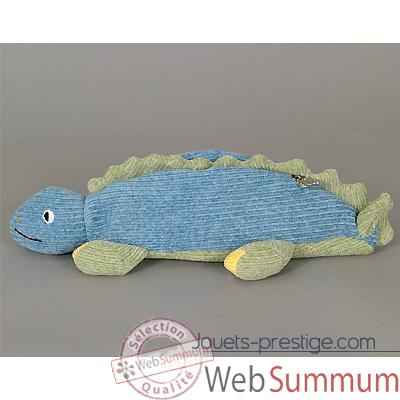 Les Petites Marie - Peluche collection maille chenille, Trousse iguane