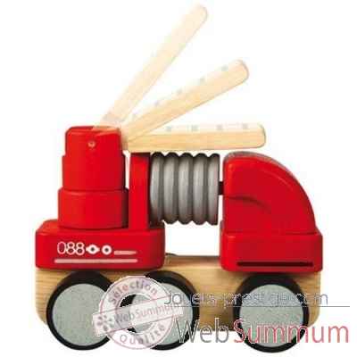 Camion de pompiers 18 cm jouet en bois plantoys 6320