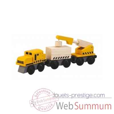 Train grue jouet en bois plantoys 6251