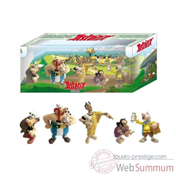 Coffret 5 figurines asterix le papyrus de cesar Plastoy -60851