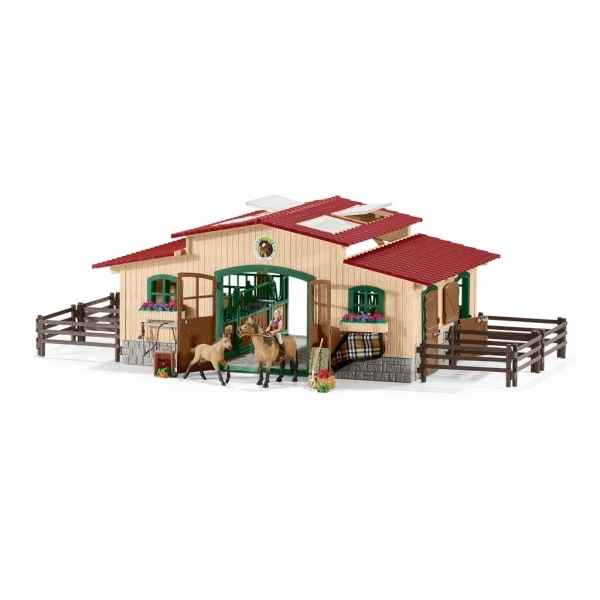 ecurie avec chevaux et accessoires figurine schleich -42195