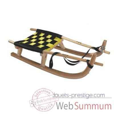 Grande luge nordique en bois 2 places noir jaune Sport d'hiver 20150013303