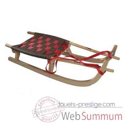 Grande luge nordique en bois 2 places rouge gris Sport d'hiver 20150013304