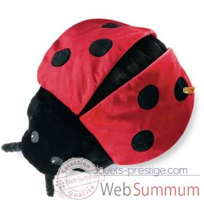 Coussin coccinelle avec sac, noir et rouge STEIFF -067044