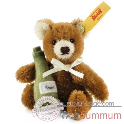 Ours teddy miniature bouteille a champagne, brun STEIFF -028908