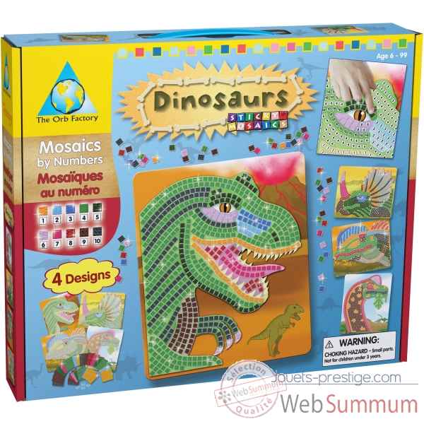 Mosaiques autocollantes - dinosaures sticky mosaics The ORB Factory -ORB62446