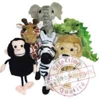 Marionnette a doigts lot de 6 animaux d\\\'Afrique -PC002020 The Puppet Company