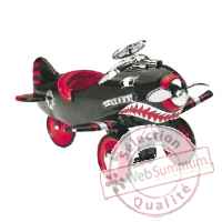 Porteur avion en metal a pedales noir shark attaque AF-005