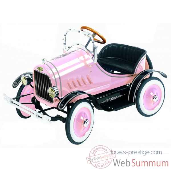 Voiture a pedales en metal deluxe model t roadster rose G-062