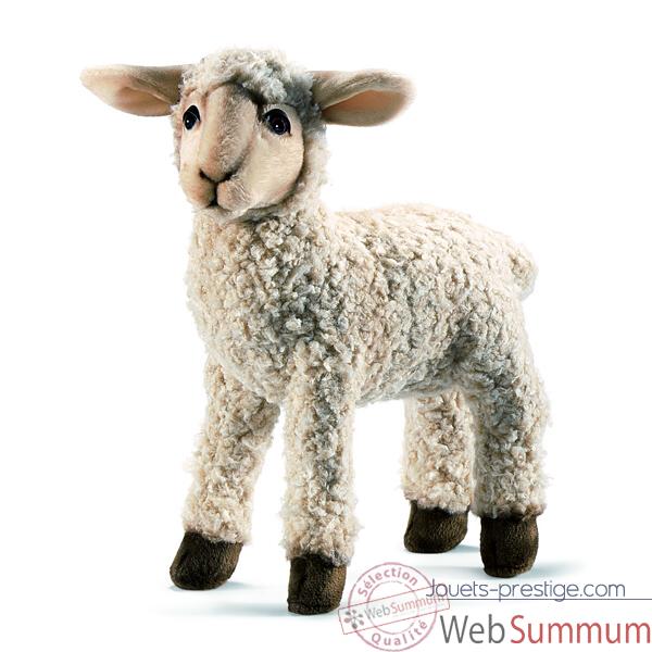 Anima - Peluche agneau debout beige 28 cm -3455