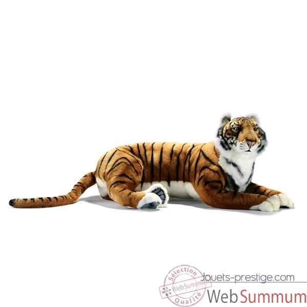 Anima - Peluche tigre brun couche 100 cm -3947