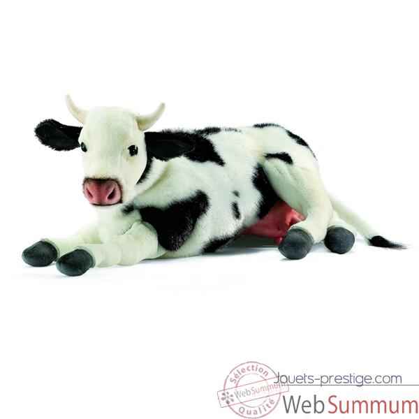 Anima - Peluche vache couche noire et blanche 35 cm -4781