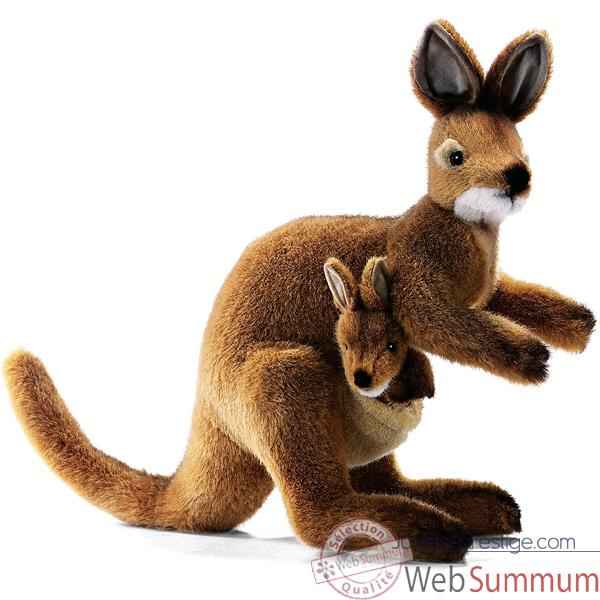 Anima - Peluche wallaby avec bébé 35 cm -2782