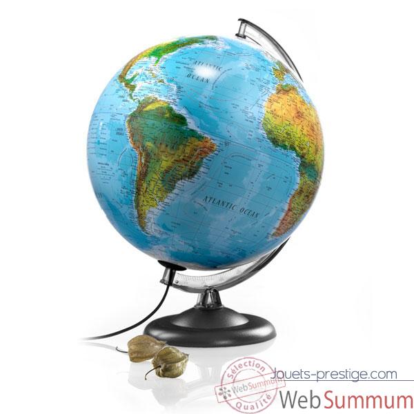 Globe Basic B2 - Globe g�ograpique lumineux - Cartographie double effet : physique �teint, politique allum� - diam 30 cm