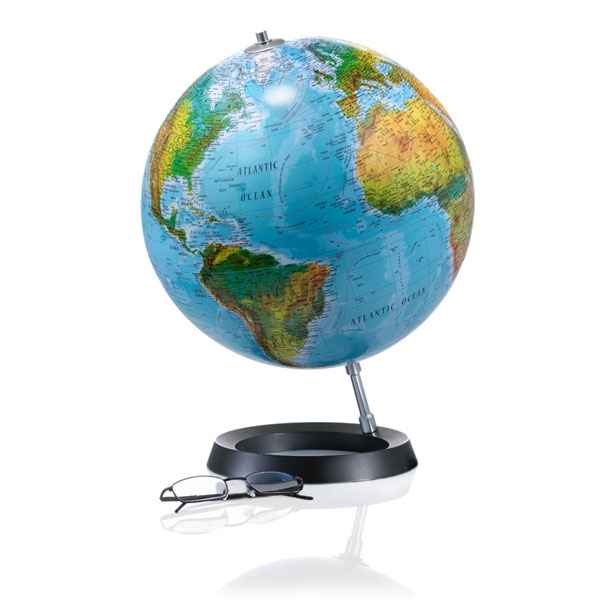 Globe Full Circle FC3 - Globe non lumineux - Cartographie de type antique - diam 30 cm - Base caoutchouc et axe aluminium