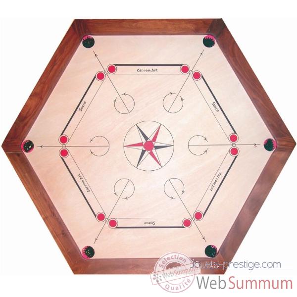 Carrom Loisirs W.C.T. en bois Hexagonal 100cm -CBS10