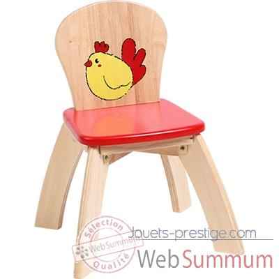 Chaise rouge en bois pour enfants Voila - S019B