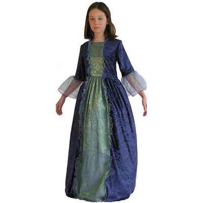 Au fil des contes - Robe de marquise bleue avec jupon - Taille 6 ans