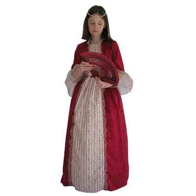 Au fil des contes - Robe de marquise rouge avec jupon - Taille 6 ans