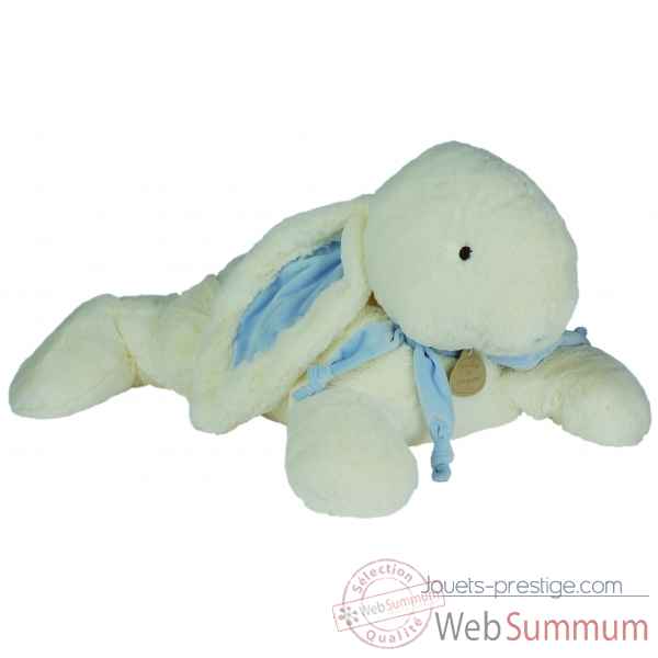 Doudou et Compagnie Doudou Lapin bonbon 75 cm+coffre - bleu -1247