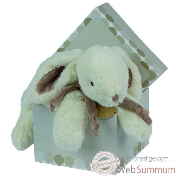 Doudou et Compagnie Doudou Lapin bonbon range pyjama+coffre - taupe -1246